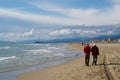 Mature couple stroll Royalty Free Stock Photo