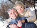 Mature couple walking on sunny day Royalty Free Stock Photo