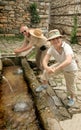 Mature Couple Washing Hands Royalty Free Stock Photo