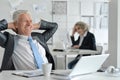 Mature couple working at office Royalty Free Stock Photo