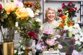 Mature female customer in floral shop