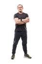 Mature fitness coach on white background