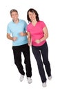 Mature fitness couple running