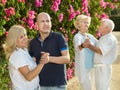 Mature friends dancing walts Royalty Free Stock Photo