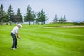 Mature Golfer on a Golf Course Royalty Free Stock Photo