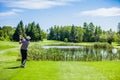 Mature Golfer on a Golf Course Royalty Free Stock Photo