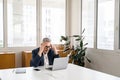 Mature gray-haired 60s businessman in formal wear Royalty Free Stock Photo