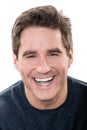 Mature handsome man laughing portrait Royalty Free Stock Photo