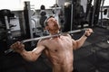 Mature male athlete working out at the gym Royalty Free Stock Photo