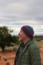 Mature Male Enjoying the cold Rugged Outdoors