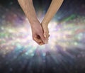 The Energy of Romantic Soulmates holding hands Royalty Free Stock Photo