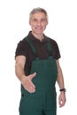 Mature male gardner offering handshake Royalty Free Stock Photo