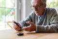 Mature Man Checking Blood Sugar Level Royalty Free Stock Photo