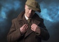 Mature man dressed as an English 1920s gangster Royalty Free Stock Photo