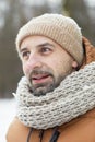 Mature Man Enjoying Winter Outdoors Royalty Free Stock Photo