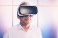 Man experiencing virtual reality