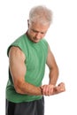 Mature Man Flexing Arm Royalty Free Stock Photo