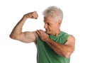 Mature Man Flexing Biceps Royalty Free Stock Photo