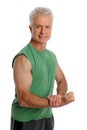 Mature Man Flexing Biceps Royalty Free Stock Photo