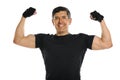 Mature Man Flexing Biceps Royalty Free Stock Photo