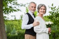 mature man in formal wear hugging Royalty Free Stock Photo