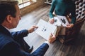 Mature man holding psychological test