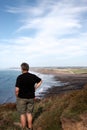 Mature man looking out to sea Royalty Free Stock Photo