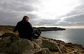 Mature man looking out to sea Royalty Free Stock Photo