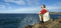 Mature man looking at the sea Royalty Free Stock Photo