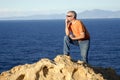 Mature man looking at the sea Royalty Free Stock Photo