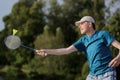 Man playing badminton Royalty Free Stock Photo