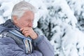 Mature man posing outdoors Royalty Free Stock Photo