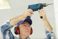 Mature man with power drill Royalty Free Stock Photo