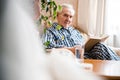 Mature man reading book Royalty Free Stock Photo