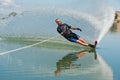 Mature Man Slalom Water Skiing
