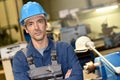 Mature metal worker in metallurgic industry Royalty Free Stock Photo