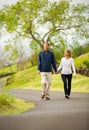 Mature middle age couple in love walking Royalty Free Stock Photo