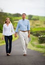 Mature middle age couple in love walking Royalty Free Stock Photo