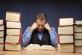 Mature office worker or lawyer sleeping at his desk