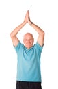 Mature older man doing yoga