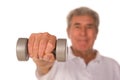 Mature older man lifting weights Royalty Free Stock Photo