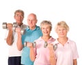 Mature older people lifting weights Royalty Free Stock Photo