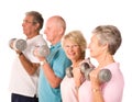 Mature older people lifting weights Royalty Free Stock Photo