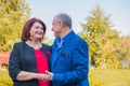 Mature senior couple at park Royalty Free Stock Photo