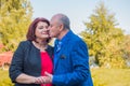 Mature senior couple at park Royalty Free Stock Photo