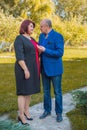 Mature senior couple at park Royalty Free Stock Photo