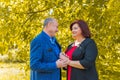 Mature senior couple at park Royalty Free Stock Photo