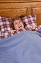 Mature Senior Woman Scared, Frightened in Bed