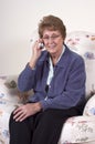 Mature Senior Woman Smile Talk Cell Phone Royalty Free Stock Photo