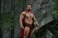 Spartan warrior in the woods